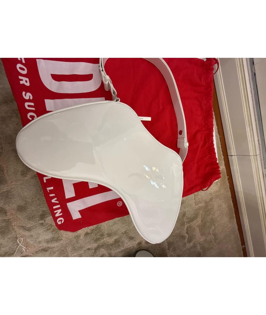 DIESEL Белая сумка с короткими ручками из искусственной кожи, фото 4