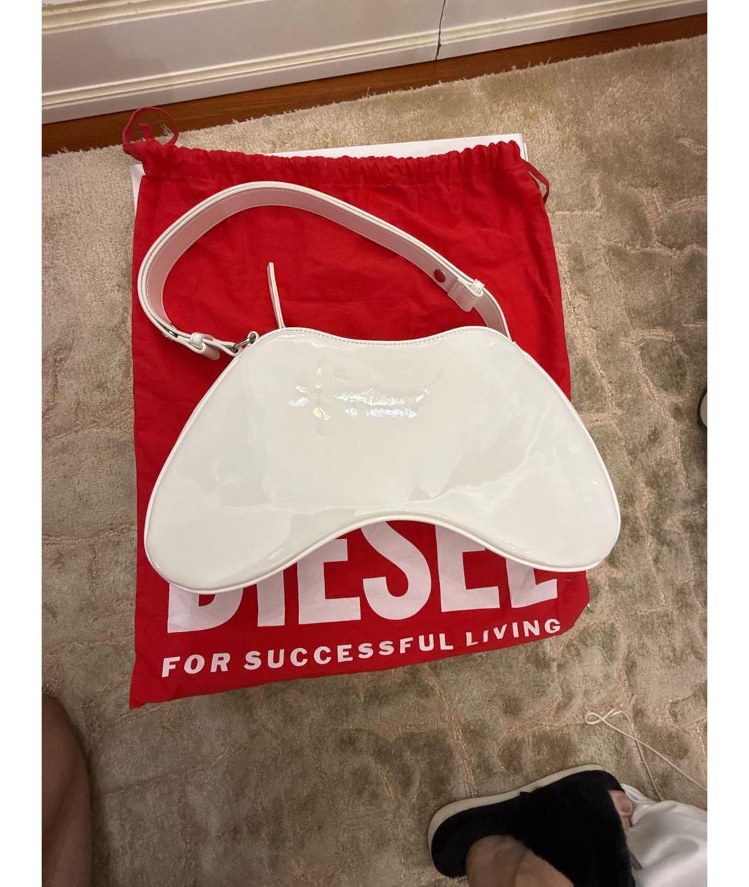 DIESEL Белая сумка с короткими ручками из искусственной кожи, фото 6