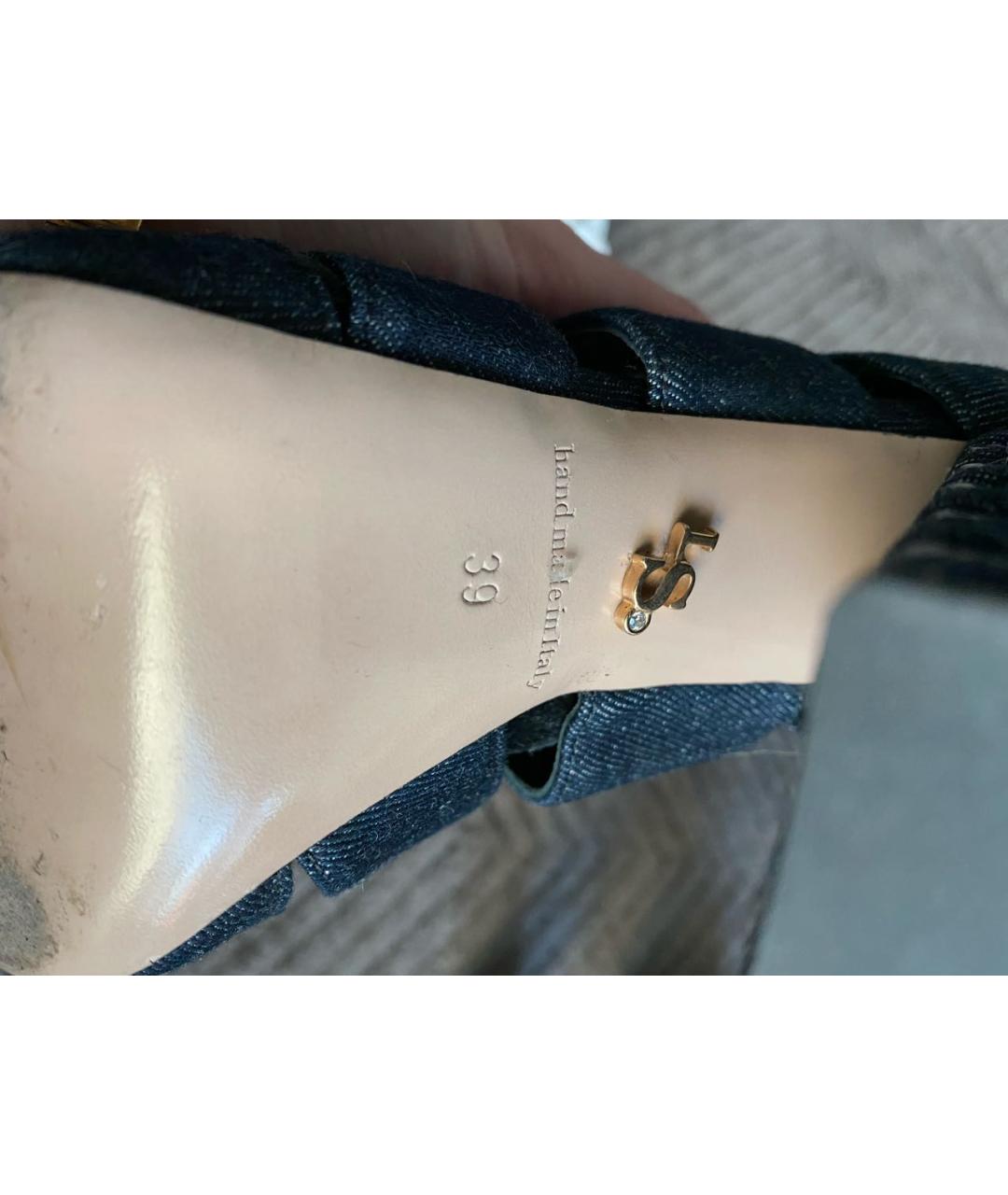 LE SILLA Темно-синие текстильные ботильоны, фото 5