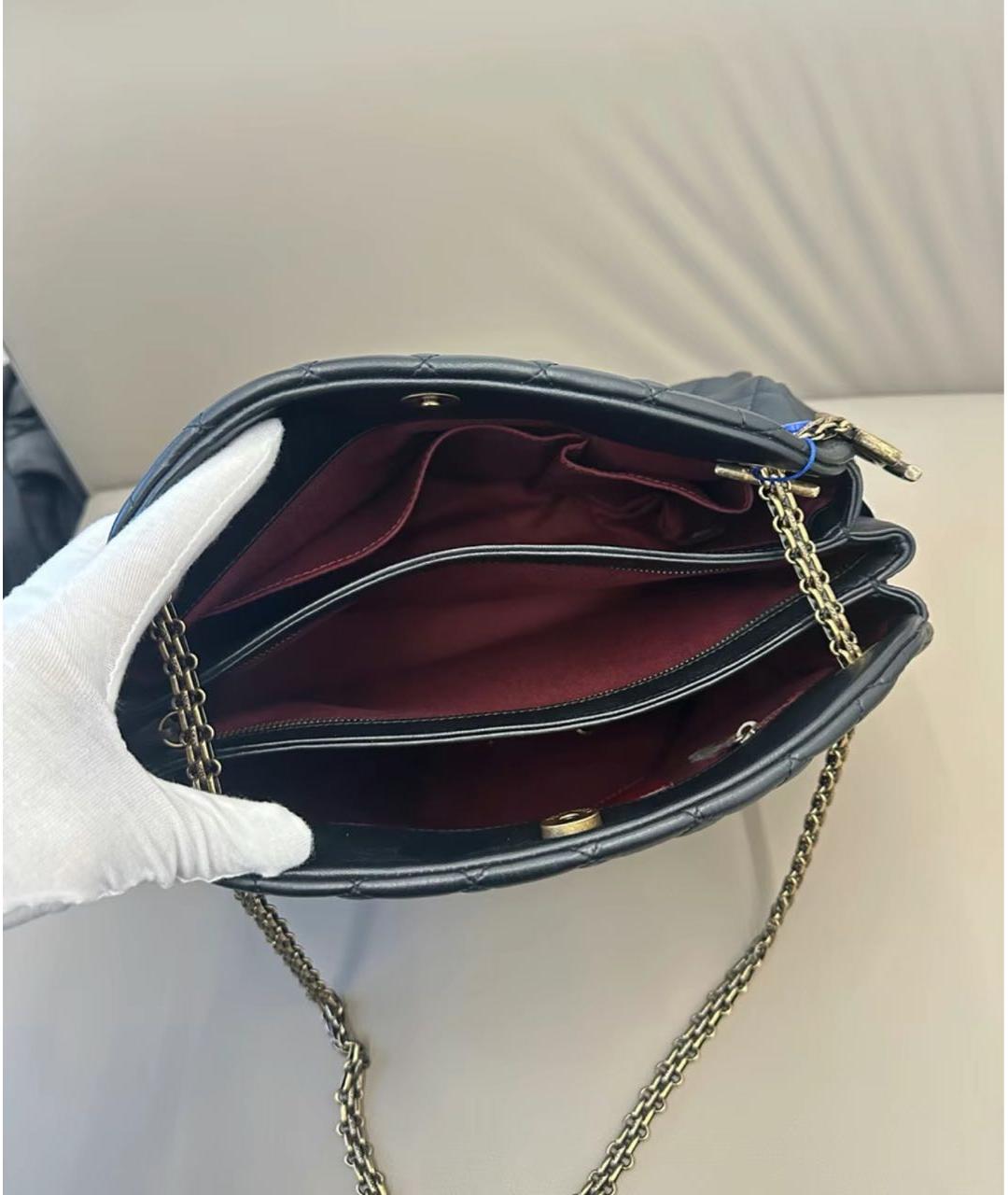 CHANEL Черная кожаная сумка через плечо, фото 5