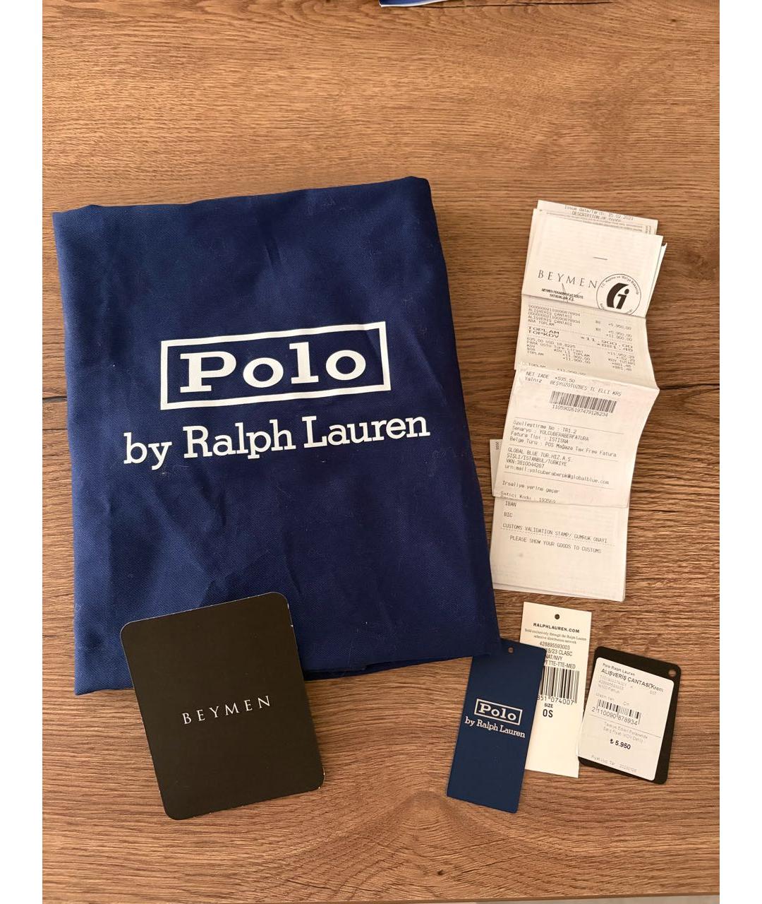 POLO RALPH LAUREN Бежевая хлопковая сумка тоут, фото 7