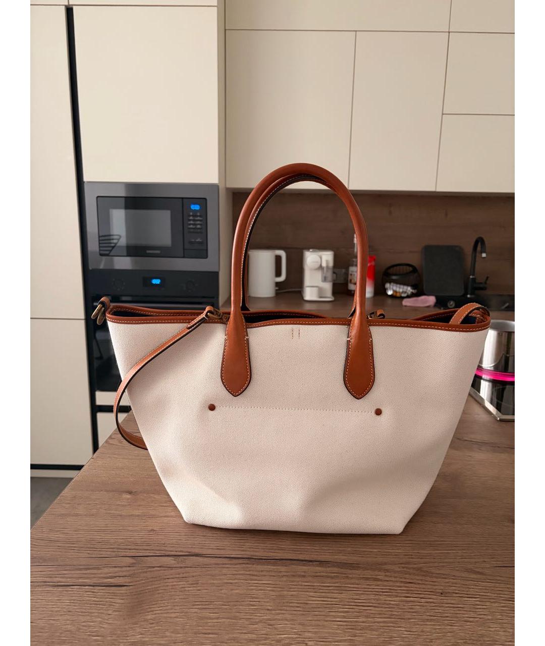 POLO RALPH LAUREN Бежевая хлопковая сумка тоут, фото 6