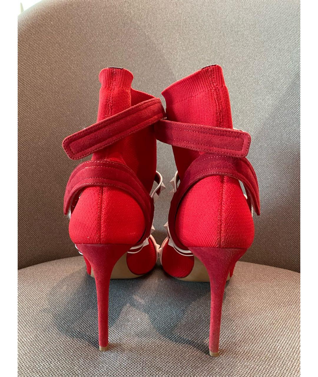 VALENTINO Красные текстильные ботильоны, фото 4