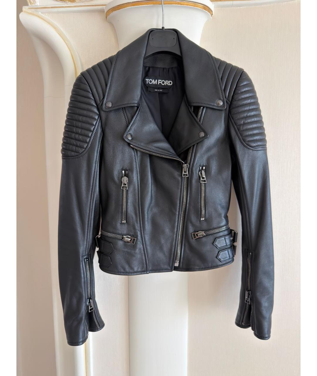 TOM FORD Черная кожаная куртка, фото 2