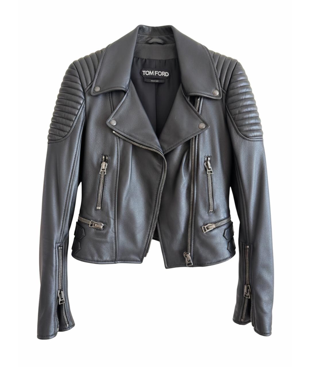 TOM FORD Черная кожаная куртка, фото 1