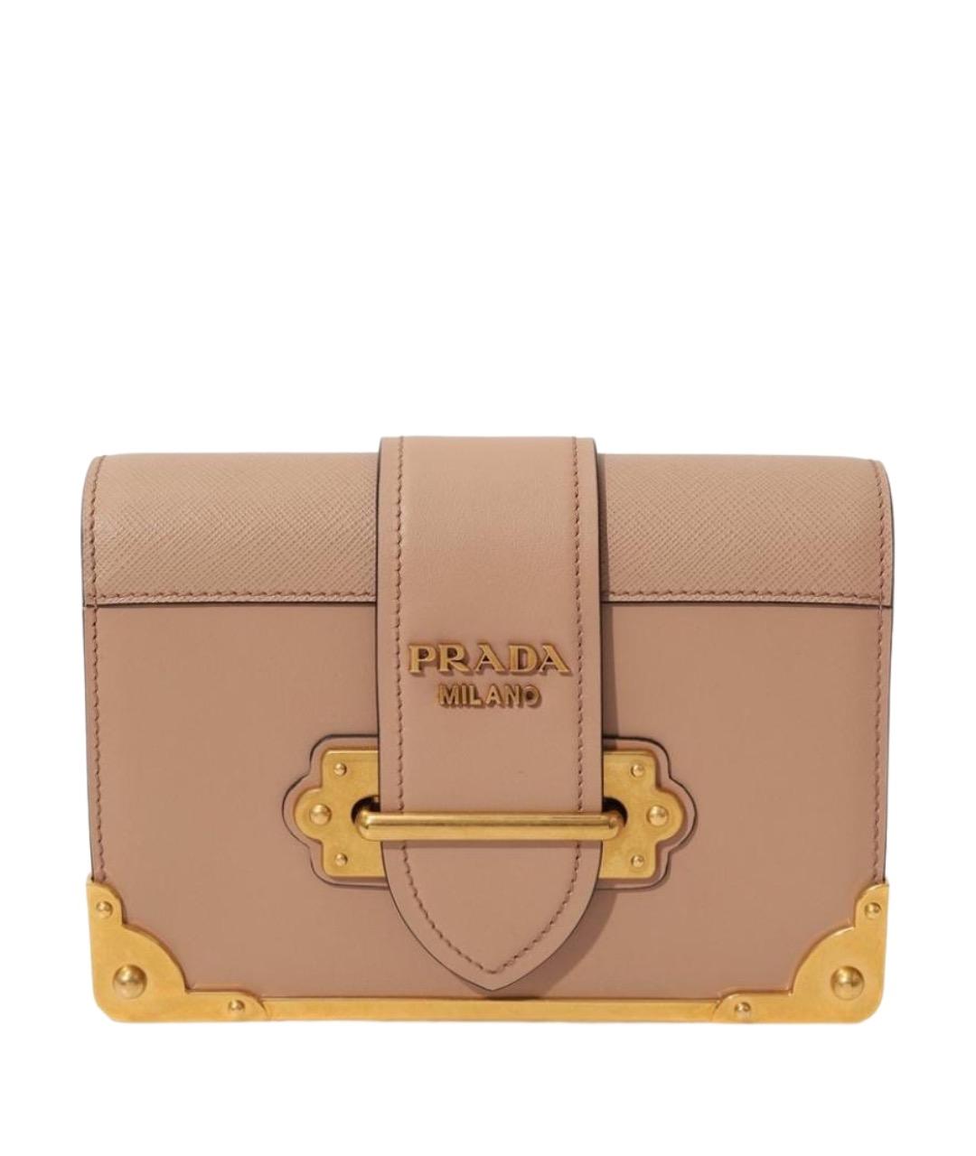 PRADA Бежевая кожаная сумка через плечо, фото 1