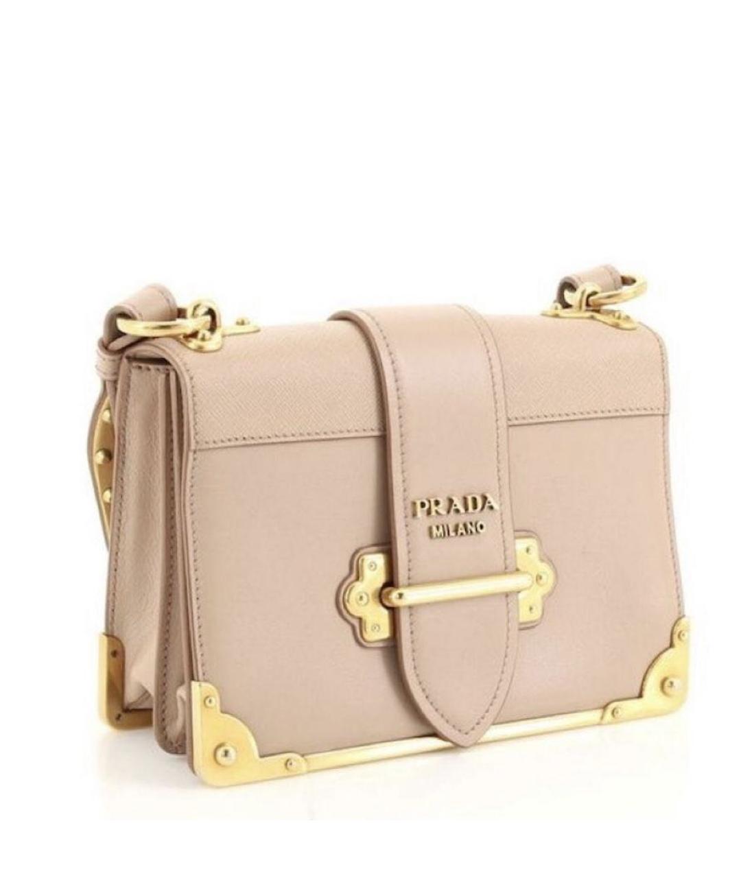 PRADA Бежевая кожаная сумка через плечо, фото 2