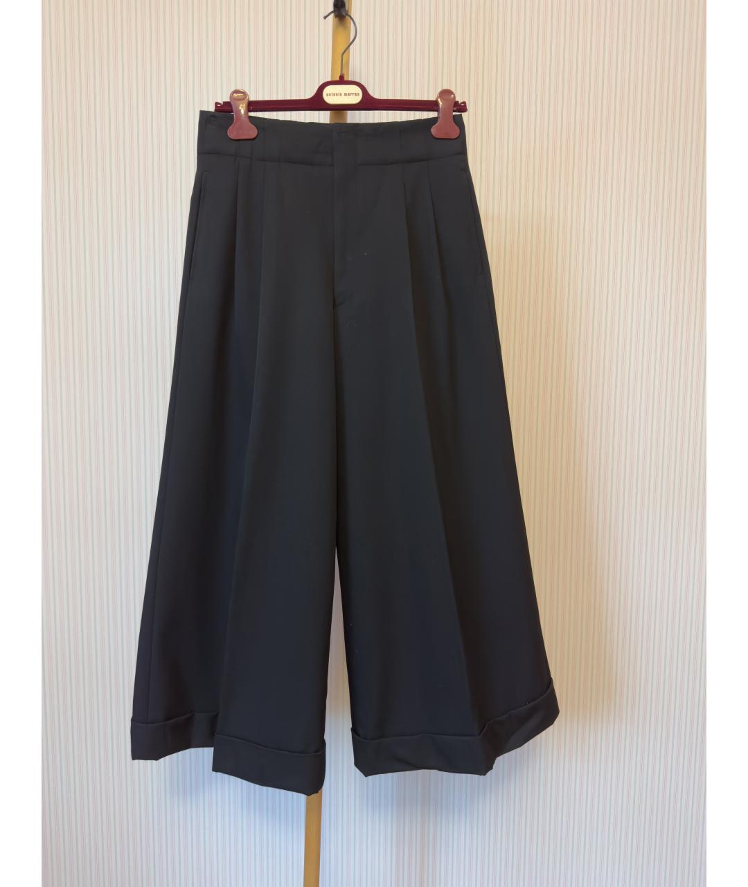 COMME DES GARÇONS Черные шерстяные брюки широкие, фото 4