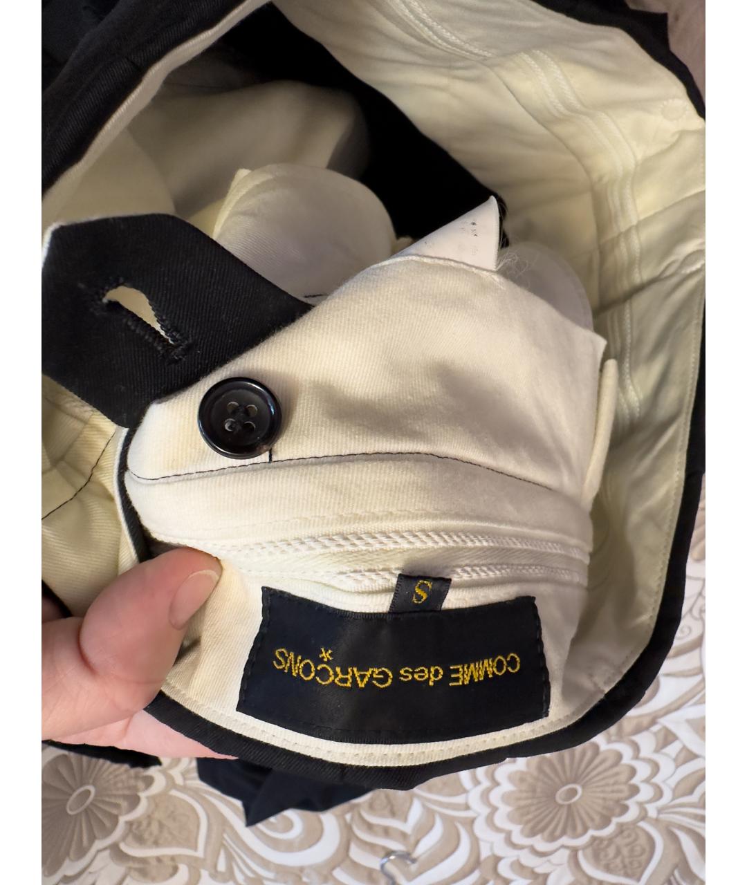 COMME DES GARÇONS Черные шерстяные брюки широкие, фото 3