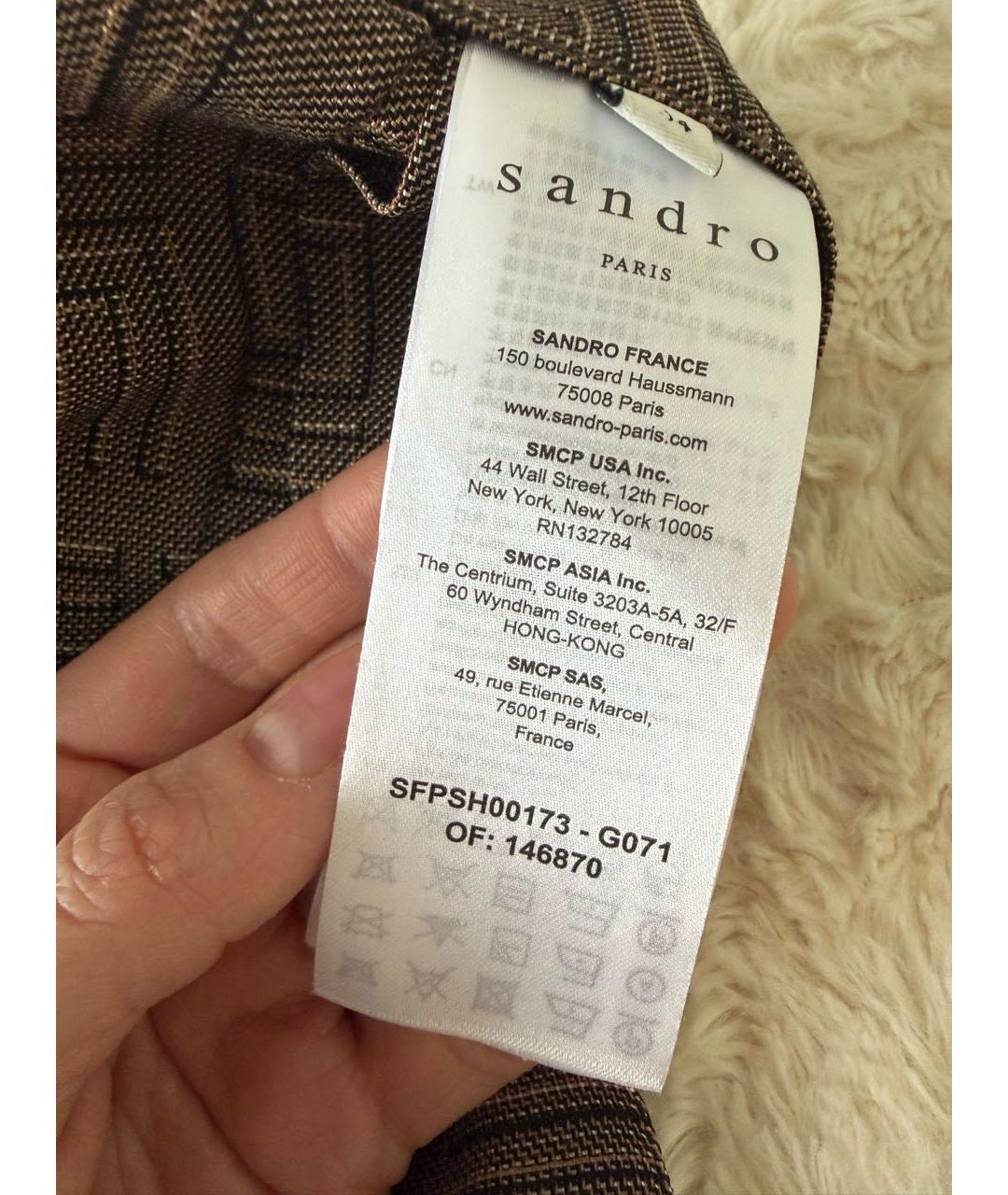 SANDRO Коричневые вискозные шорты, фото 4