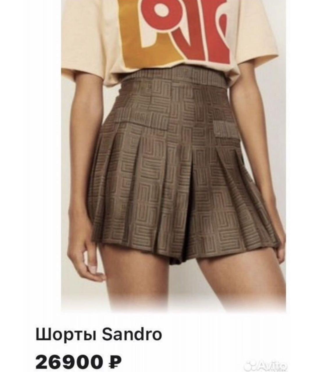 SANDRO Коричневые вискозные шорты, фото 9