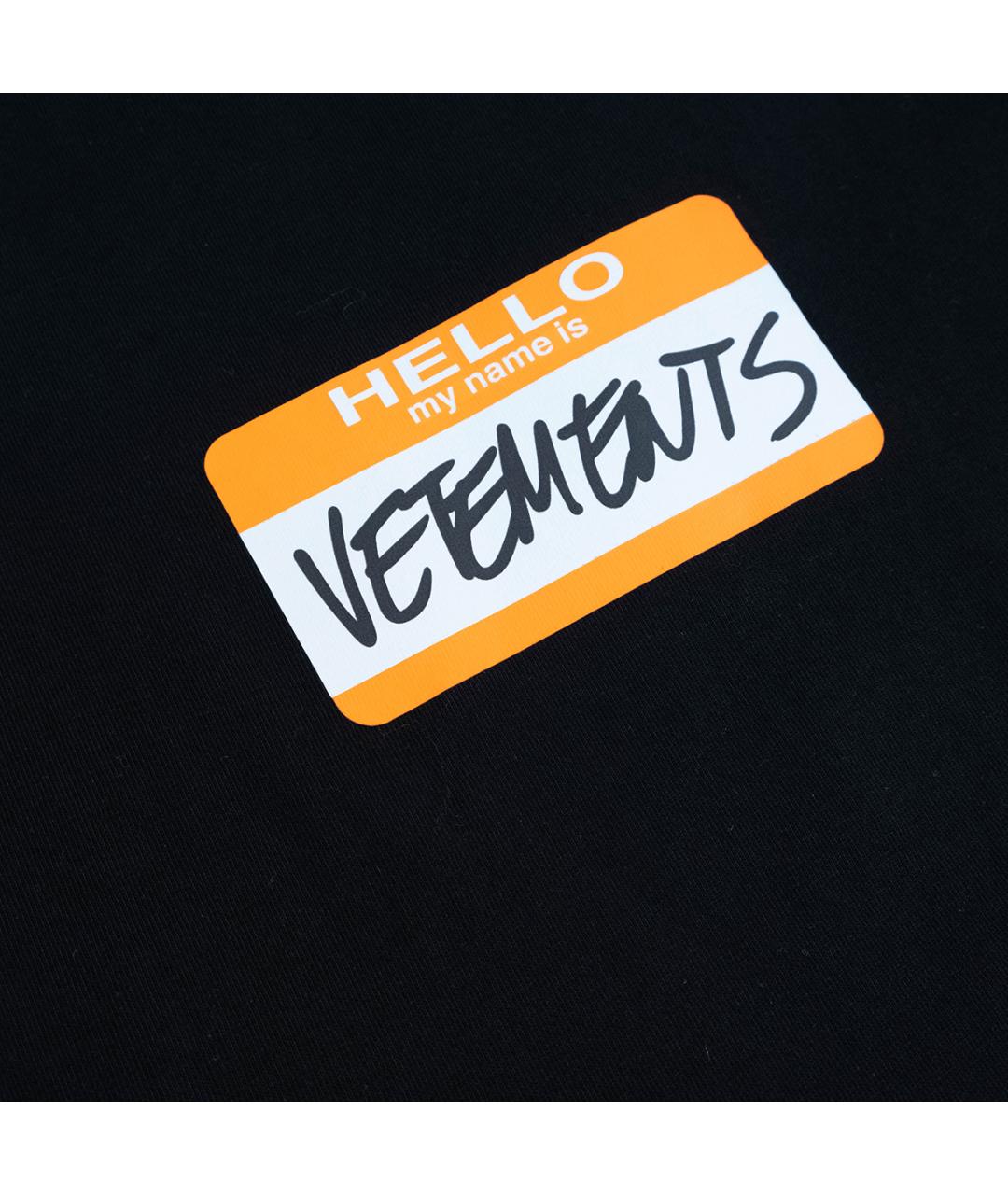 VETEMENTS Черная хлопковая футболка, фото 4