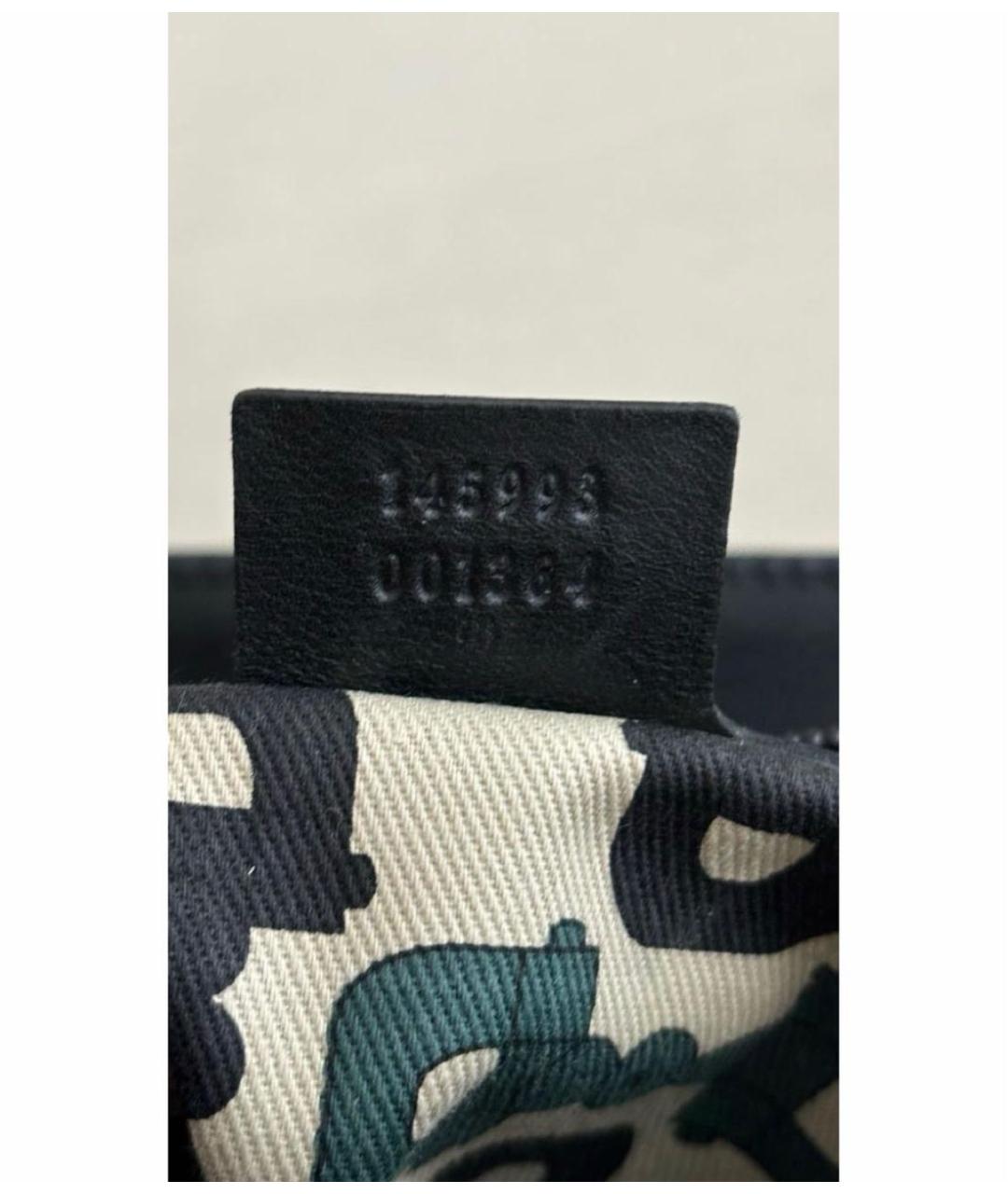 GUCCI Черная кожаная сумка тоут, фото 7