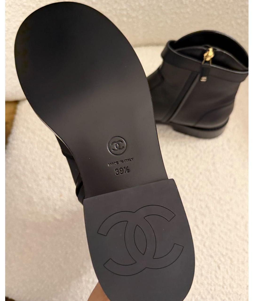 CHANEL Черные кожаные полусапоги, фото 3
