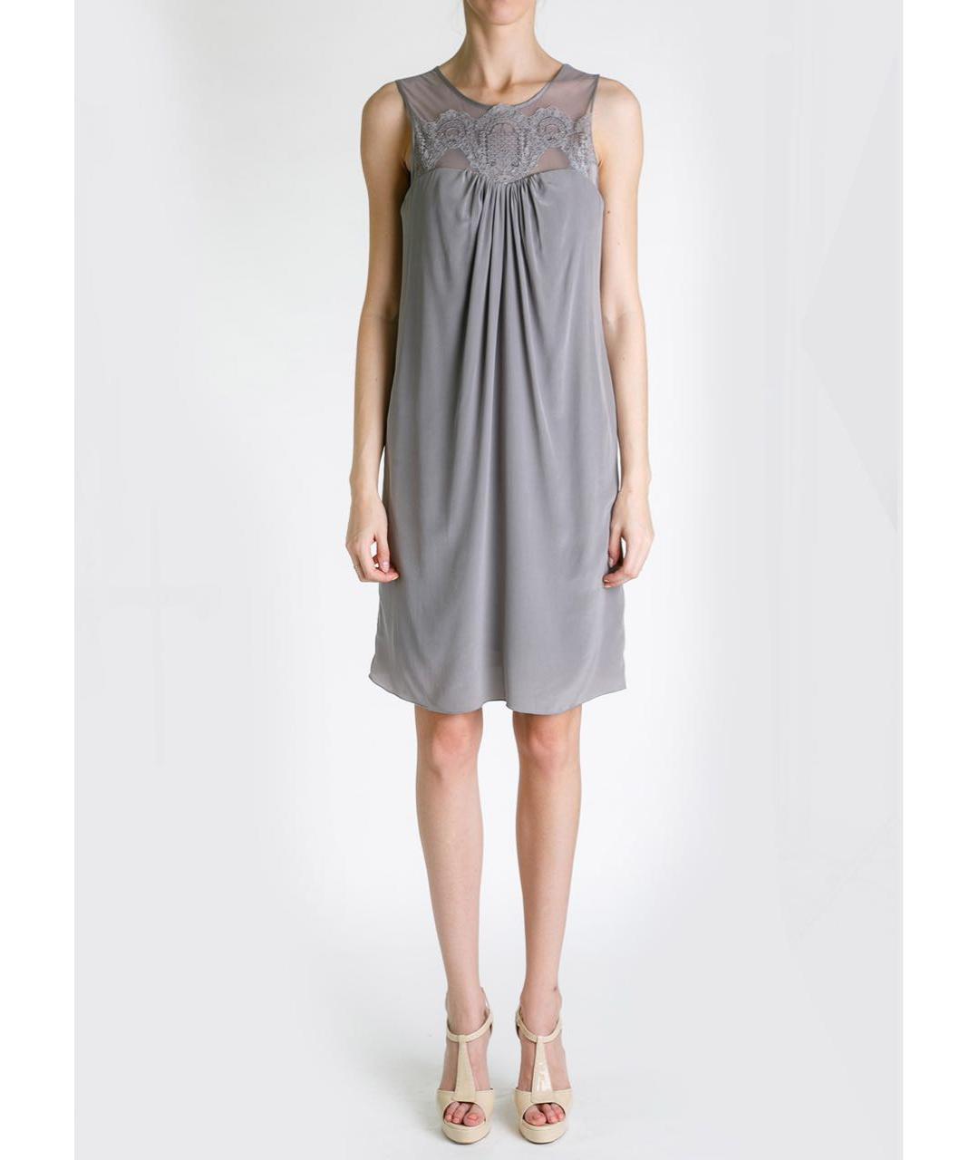 D.EXTERIOR Серое шелковое коктейльное платье, фото 2