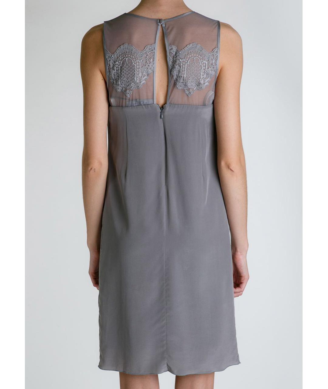 D.EXTERIOR Серое шелковое коктейльное платье, фото 4