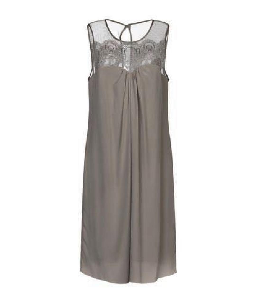 D.EXTERIOR Серое шелковое коктейльное платье, фото 8