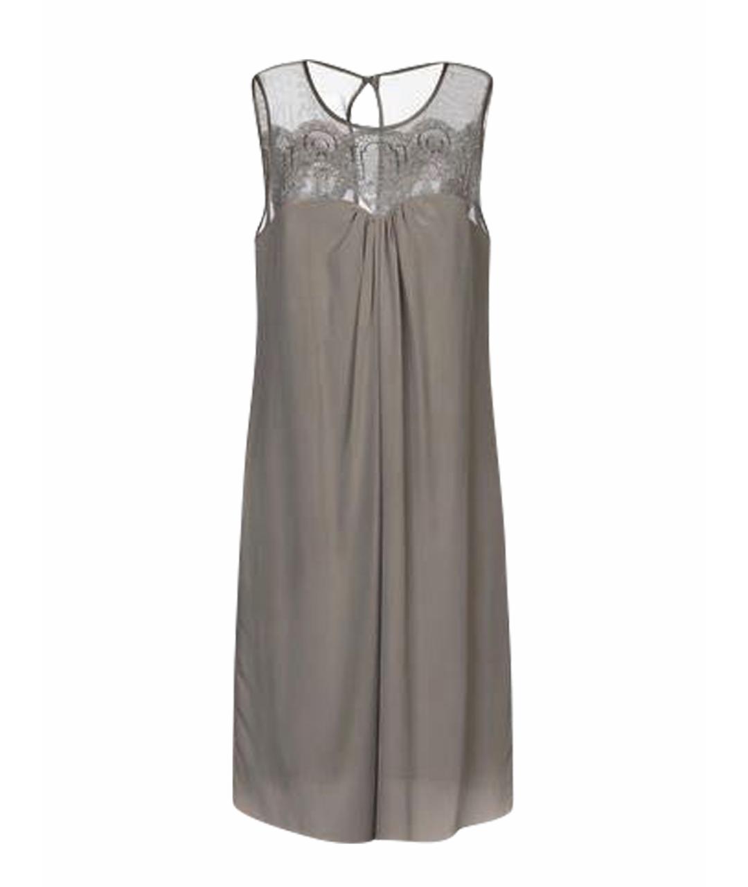 D.EXTERIOR Серое шелковое коктейльное платье, фото 1