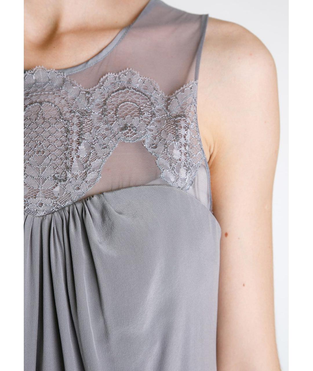 D.EXTERIOR Серое шелковое коктейльное платье, фото 5