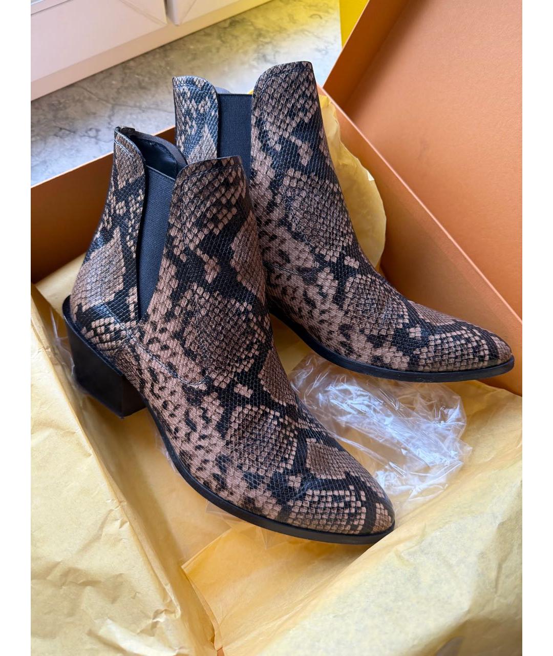 TOD'S Коричневые кожаные ботильоны, фото 2