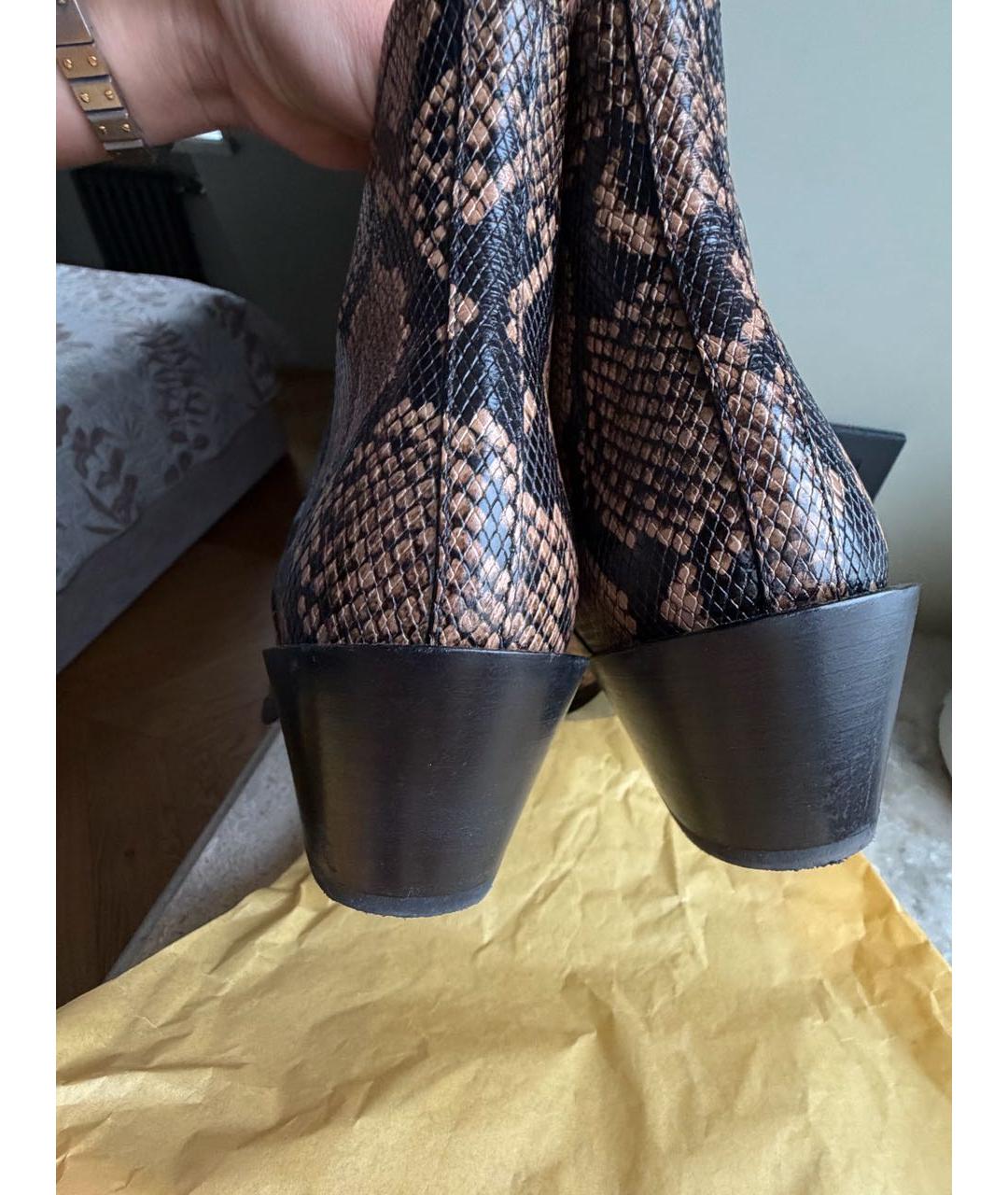 TOD'S Коричневые кожаные ботильоны, фото 5