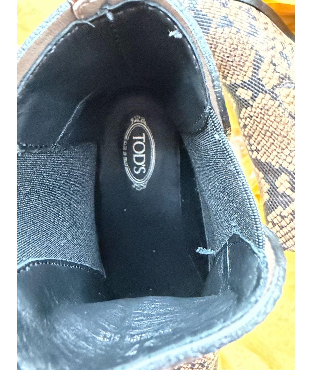 TOD'S Коричневые кожаные ботильоны, фото 4