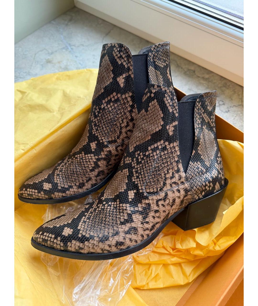 TOD'S Коричневые кожаные ботильоны, фото 3