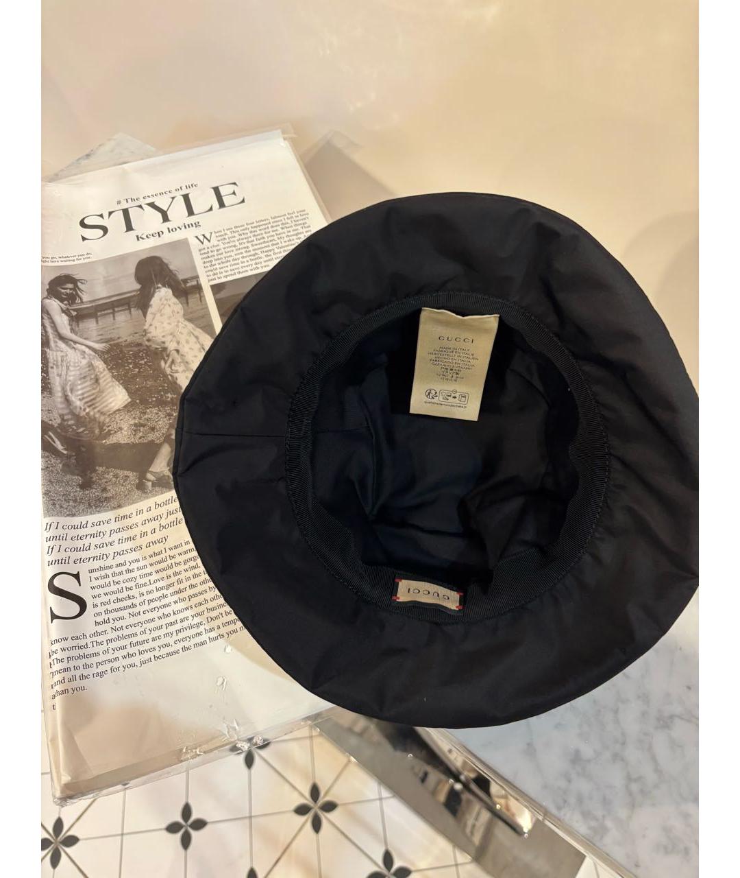 GUCCI Черная хлопковая панама, фото 2