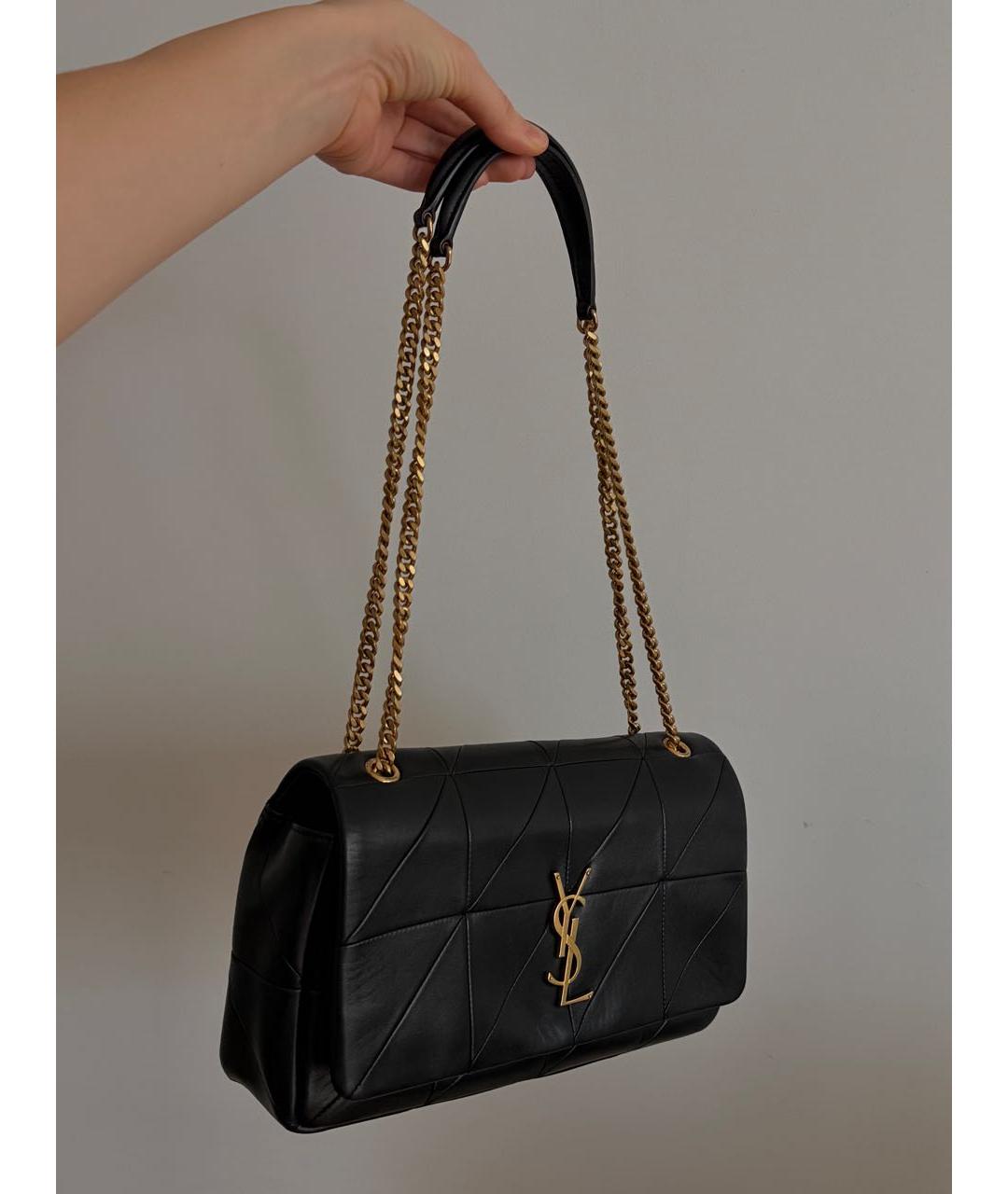 SAINT LAURENT Черная кожаная сумка через плечо, фото 2