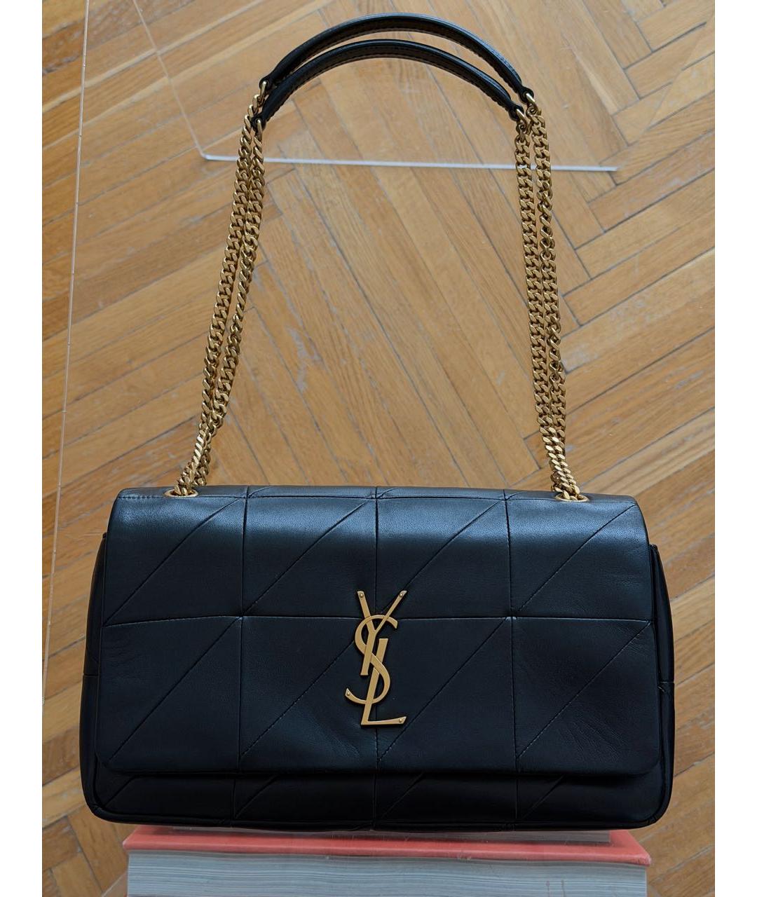SAINT LAURENT Черная кожаная сумка через плечо, фото 8