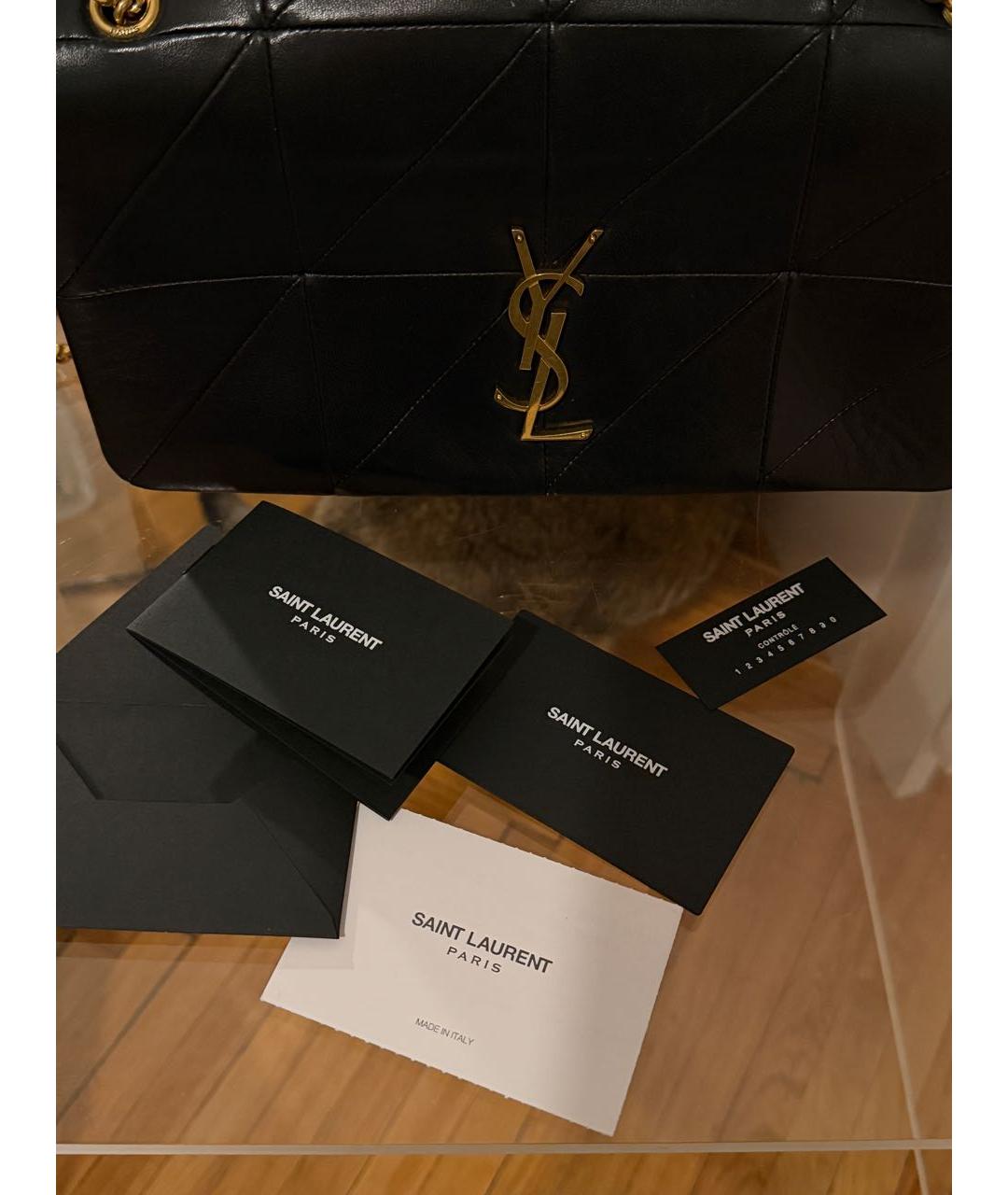 SAINT LAURENT Черная кожаная сумка через плечо, фото 5