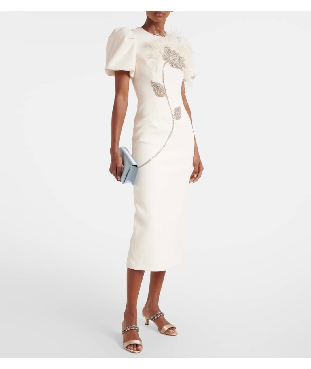 MANOLO BLAHNIK Бежевые текстильные мюли, фото 5