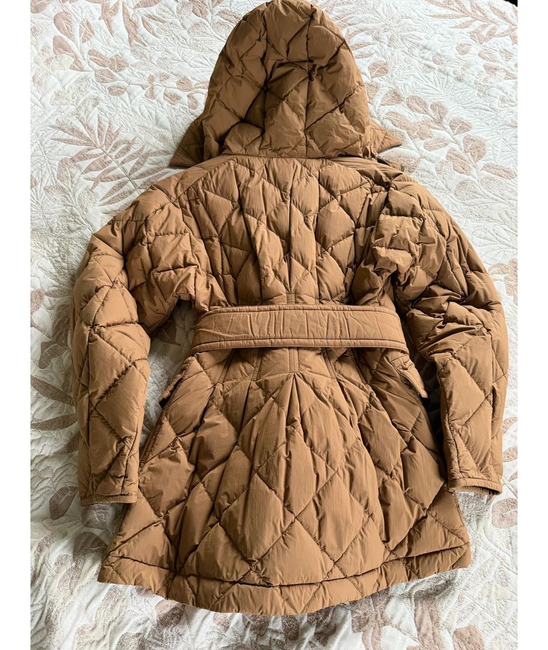 MONCLER Горчичный полиэстеровый пуховик, фото 2