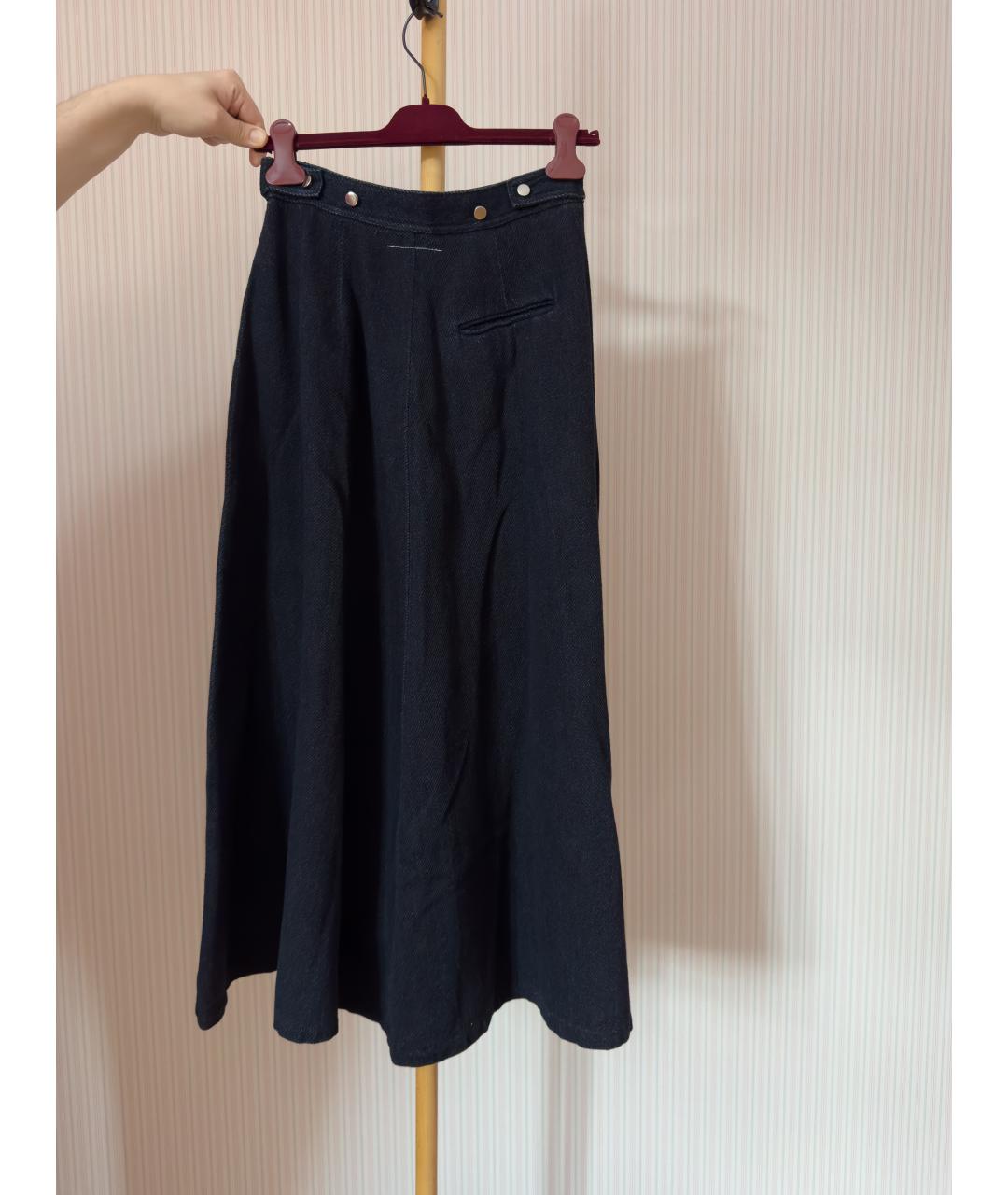 MM6 MAISON MARGIELA Темно-синяя деним юбка макси, фото 5