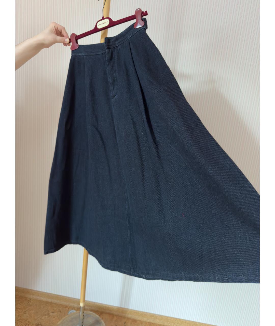 MM6 MAISON MARGIELA Темно-синяя деним юбка макси, фото 4
