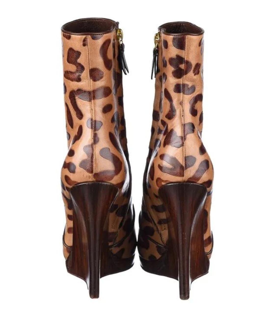 CASADEI Коричневые кожаные полусапоги, фото 3