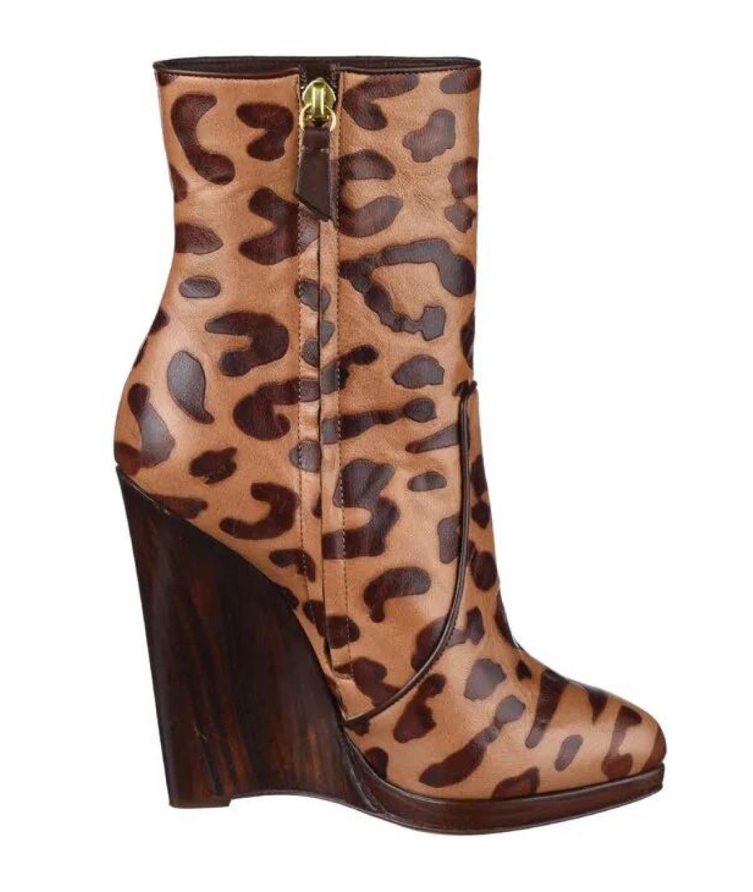 CASADEI Коричневые кожаные полусапоги, фото 1