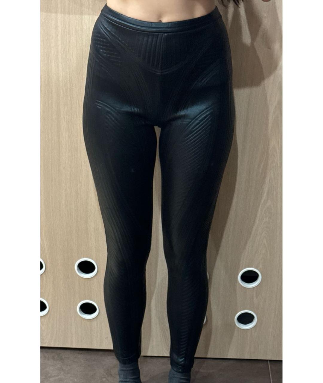 MUGLER Черные полиэстеровые леггинсы и велосипедки, фото 7