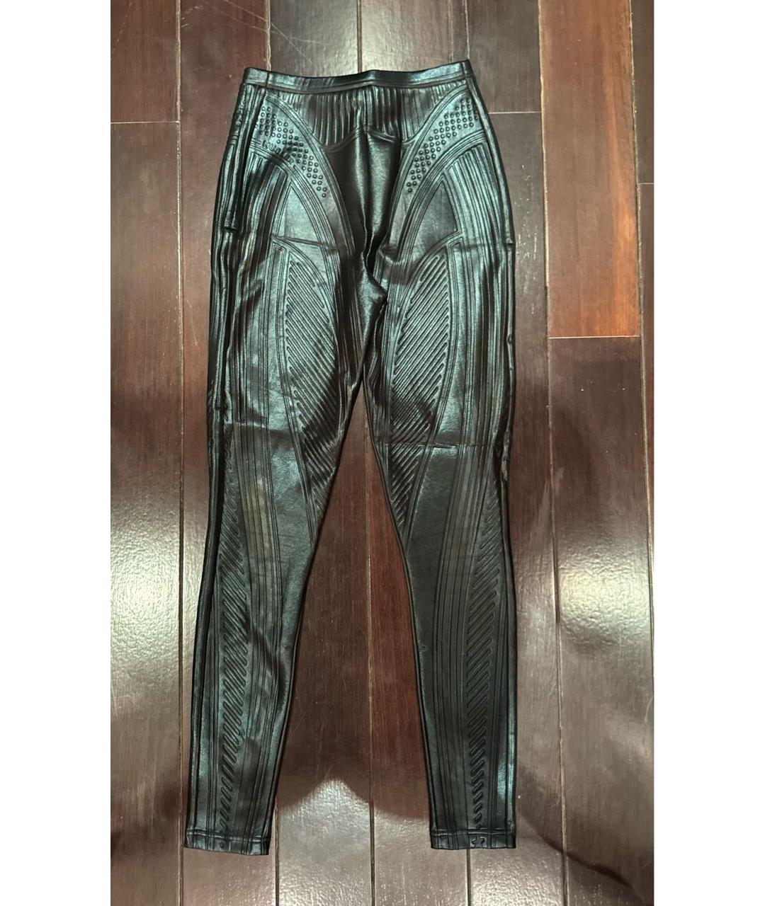 MUGLER Черные полиэстеровые леггинсы и велосипедки, фото 3