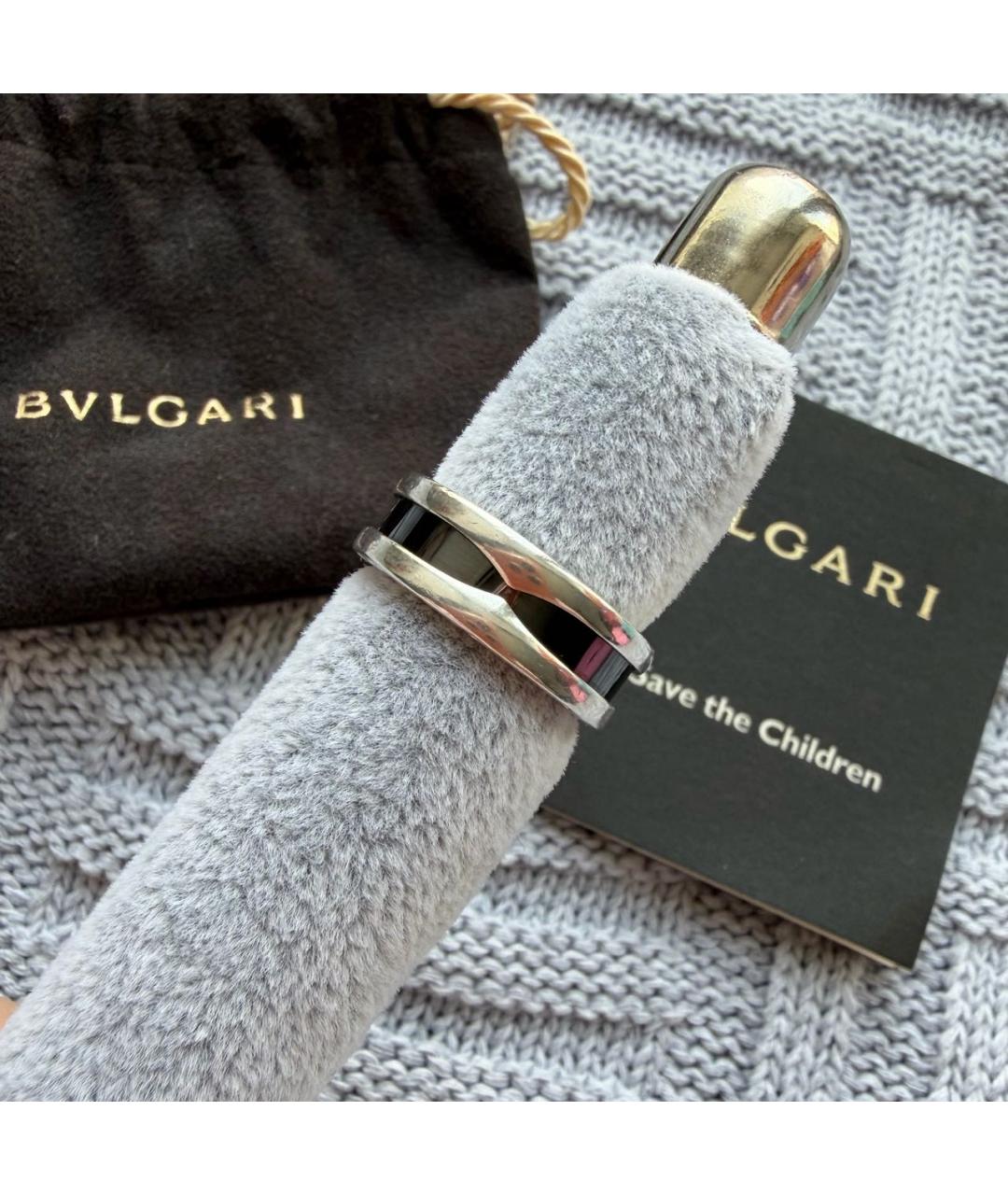 BVLGARI Черное серебряное кольцо, фото 3