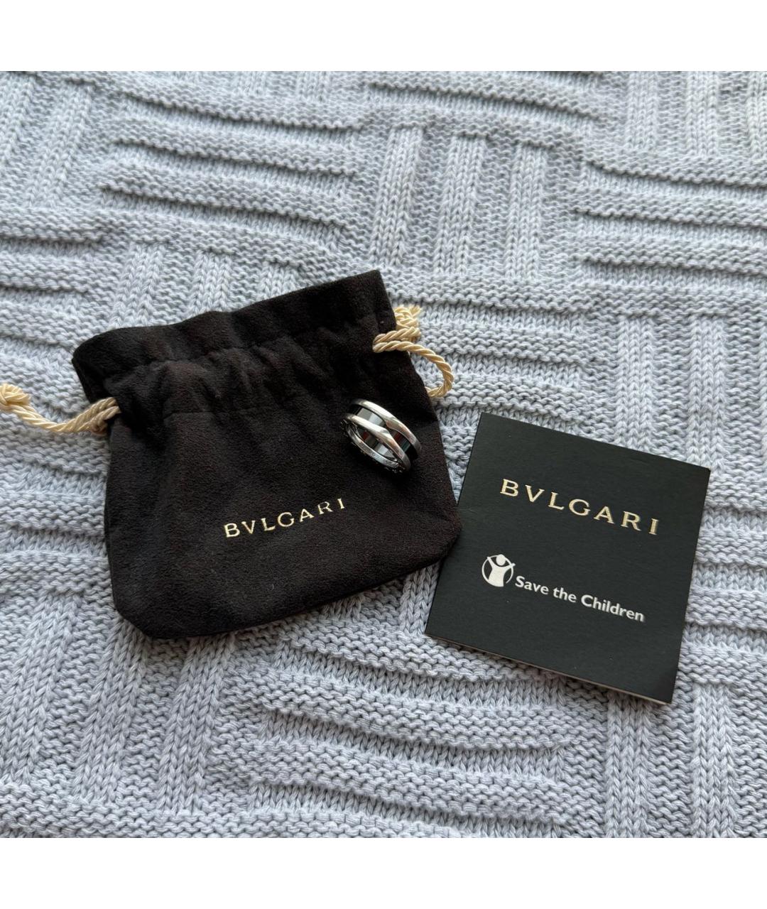 BVLGARI Черное серебряное кольцо, фото 2