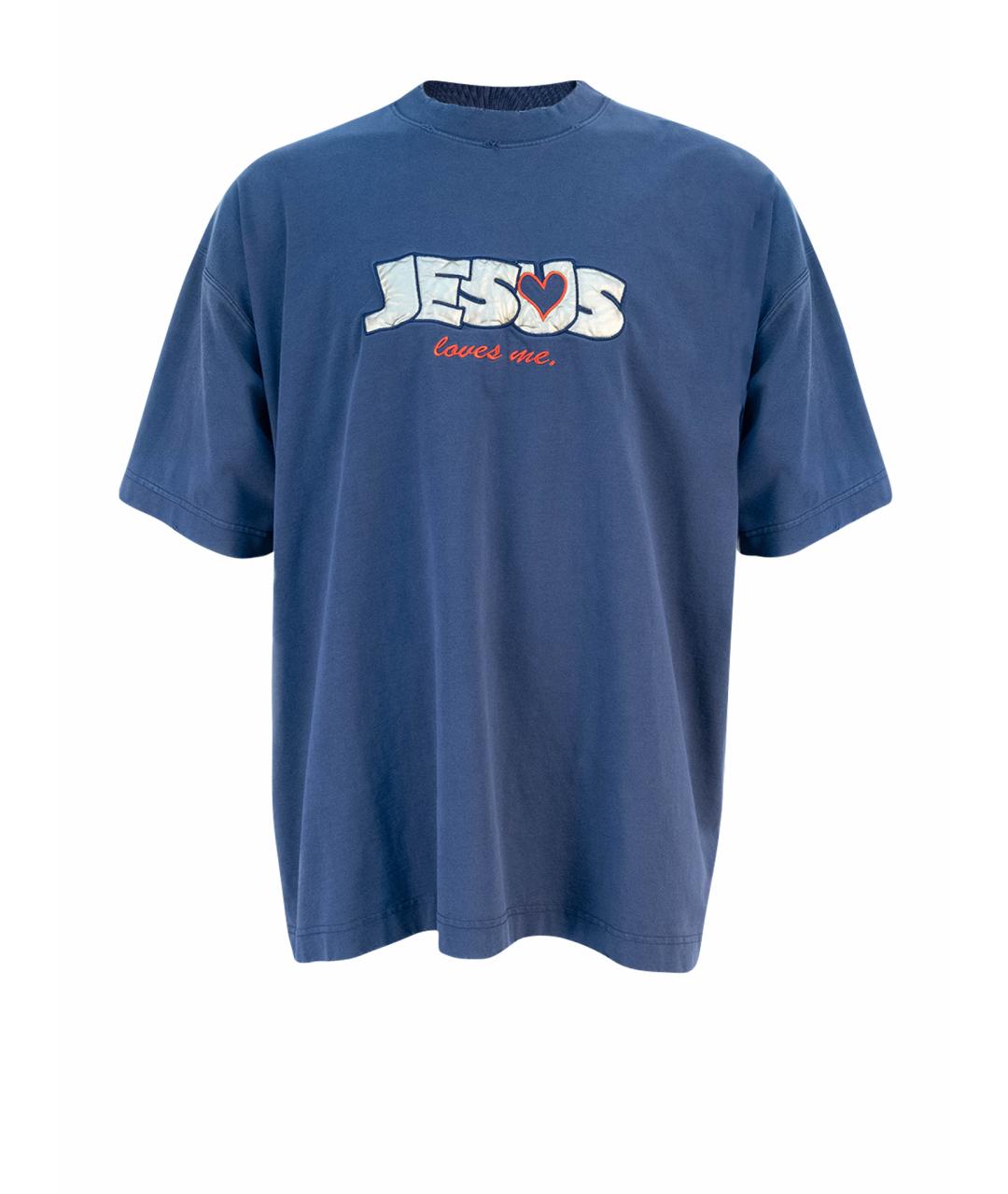 VETEMENTS Синяя хлопковая футболка, фото 1