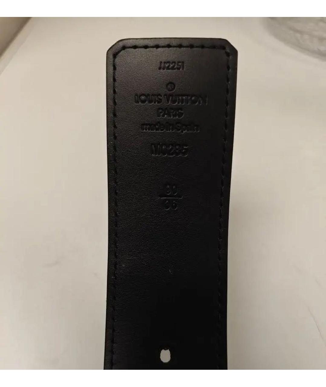 LOUIS VUITTON Черный кожаный ремень, фото 2