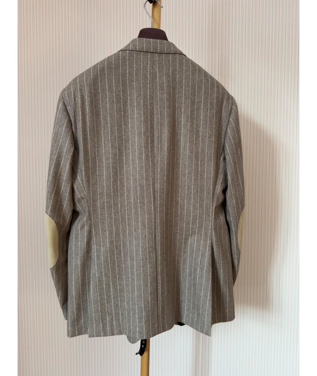 BRUNELLO CUCINELLI Серый шерстяной пиджак, фото 2