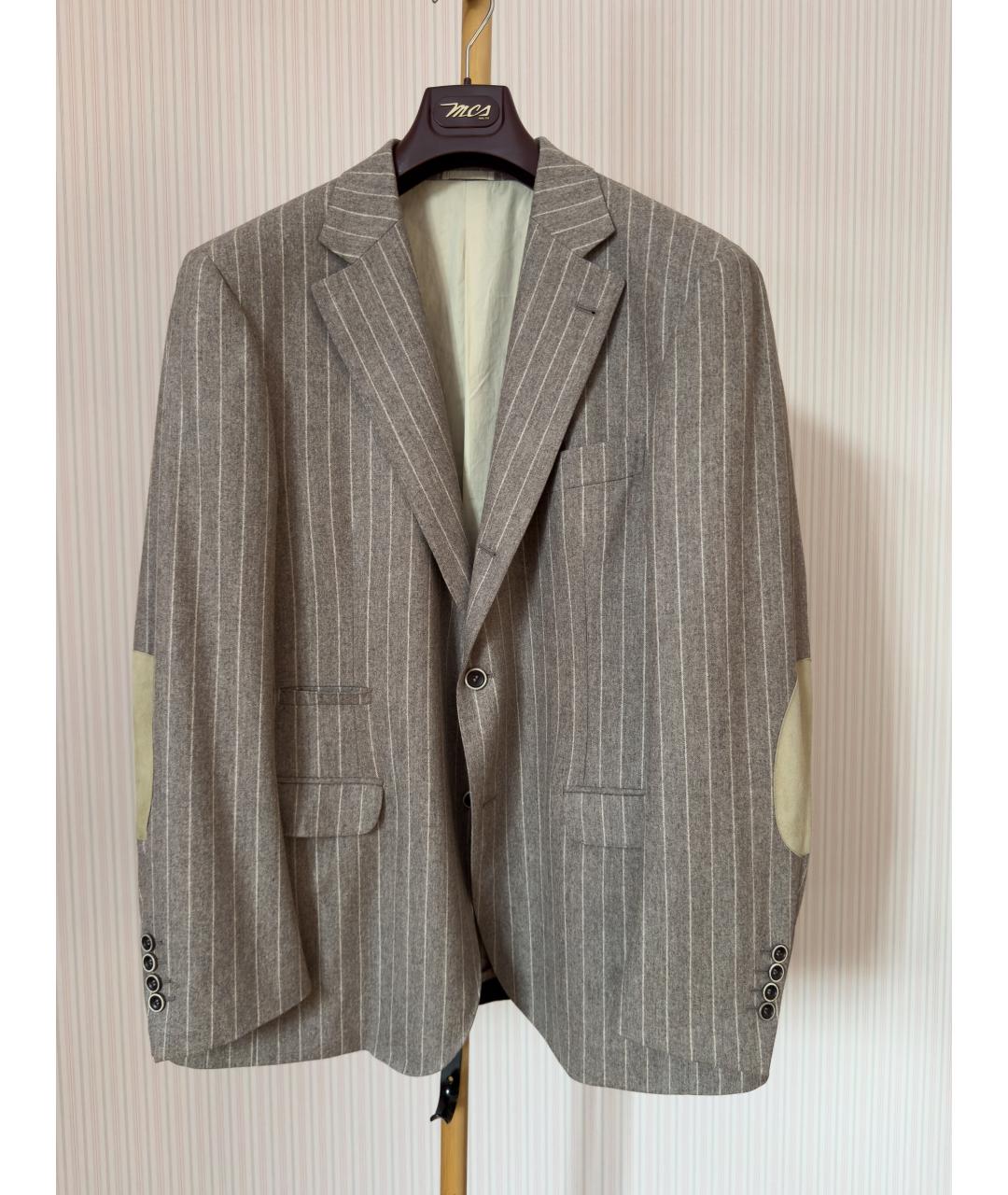 BRUNELLO CUCINELLI Серый шерстяной пиджак, фото 5