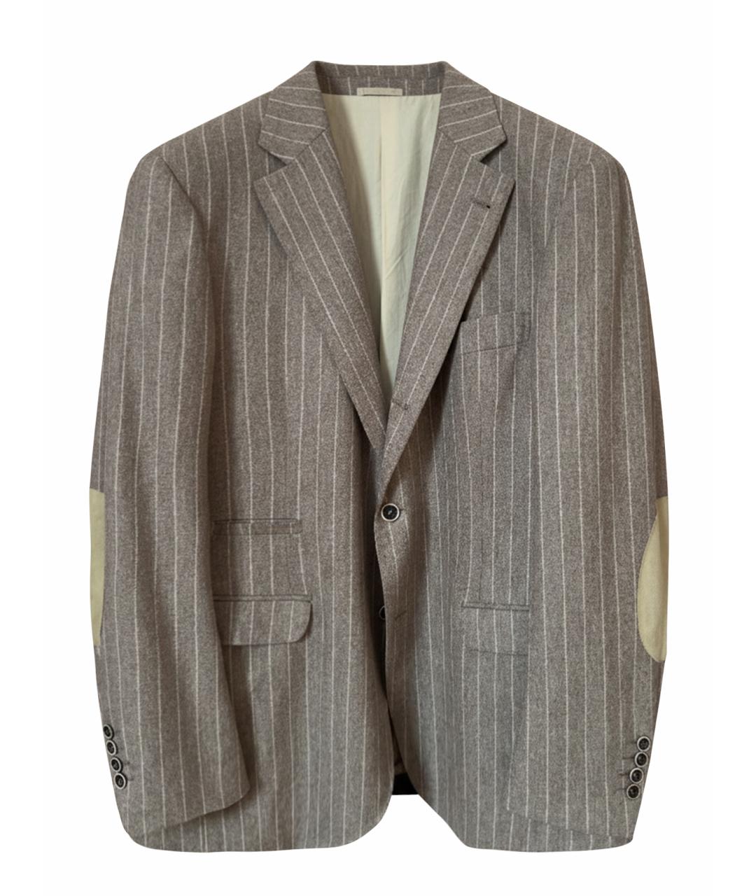 BRUNELLO CUCINELLI Серый шерстяной пиджак, фото 1