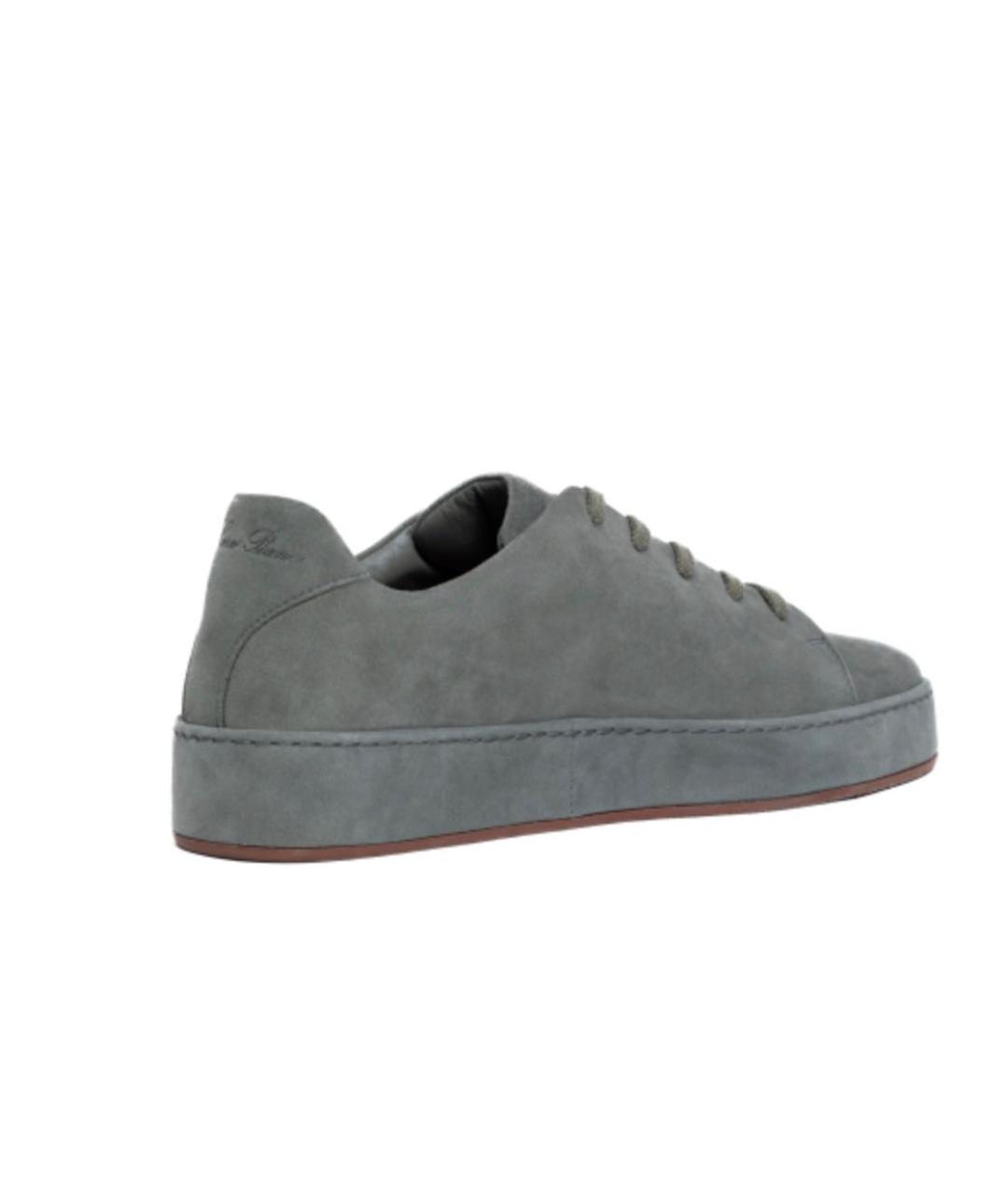 LORO PIANA Серые замшевые кеды, фото 4