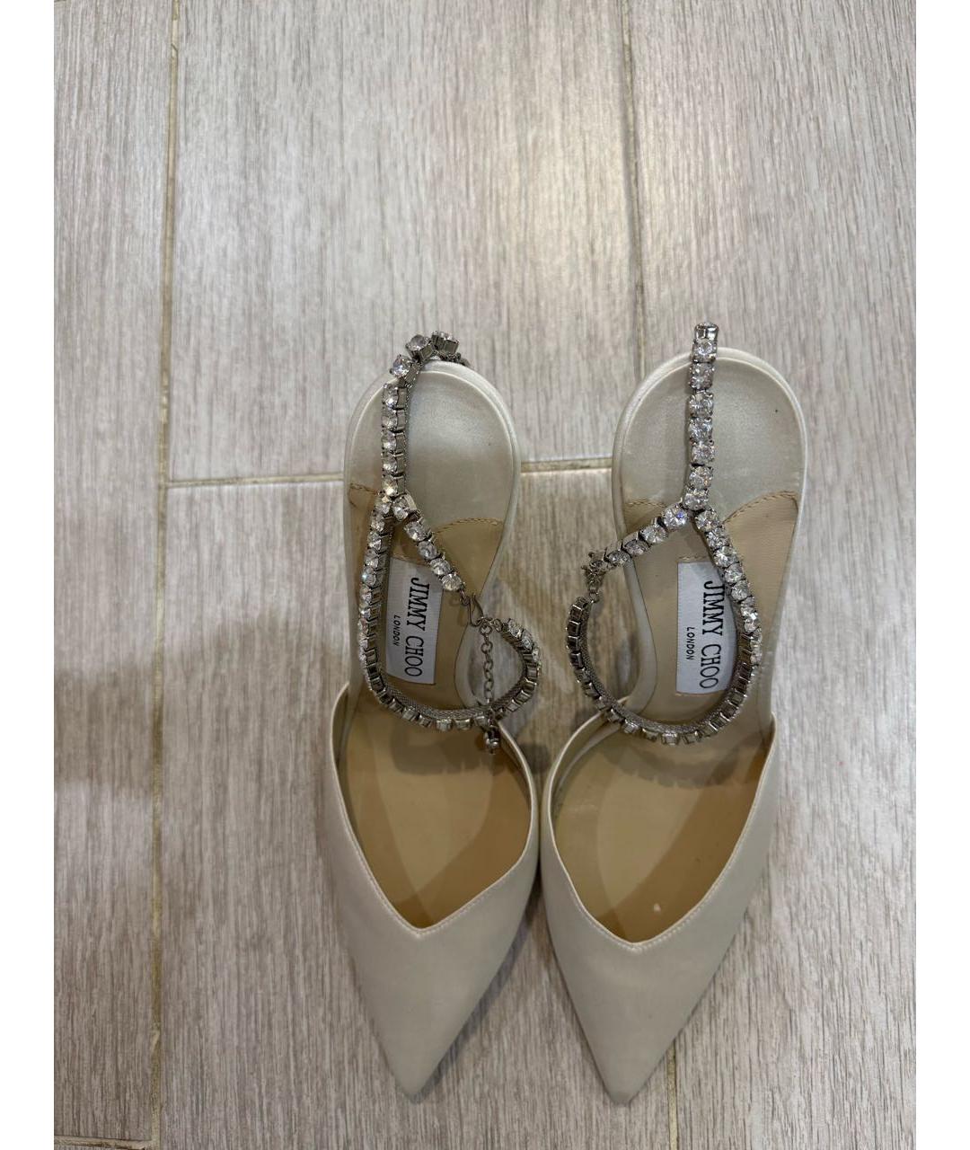 JIMMY CHOO Белые текстильные туфли, фото 2