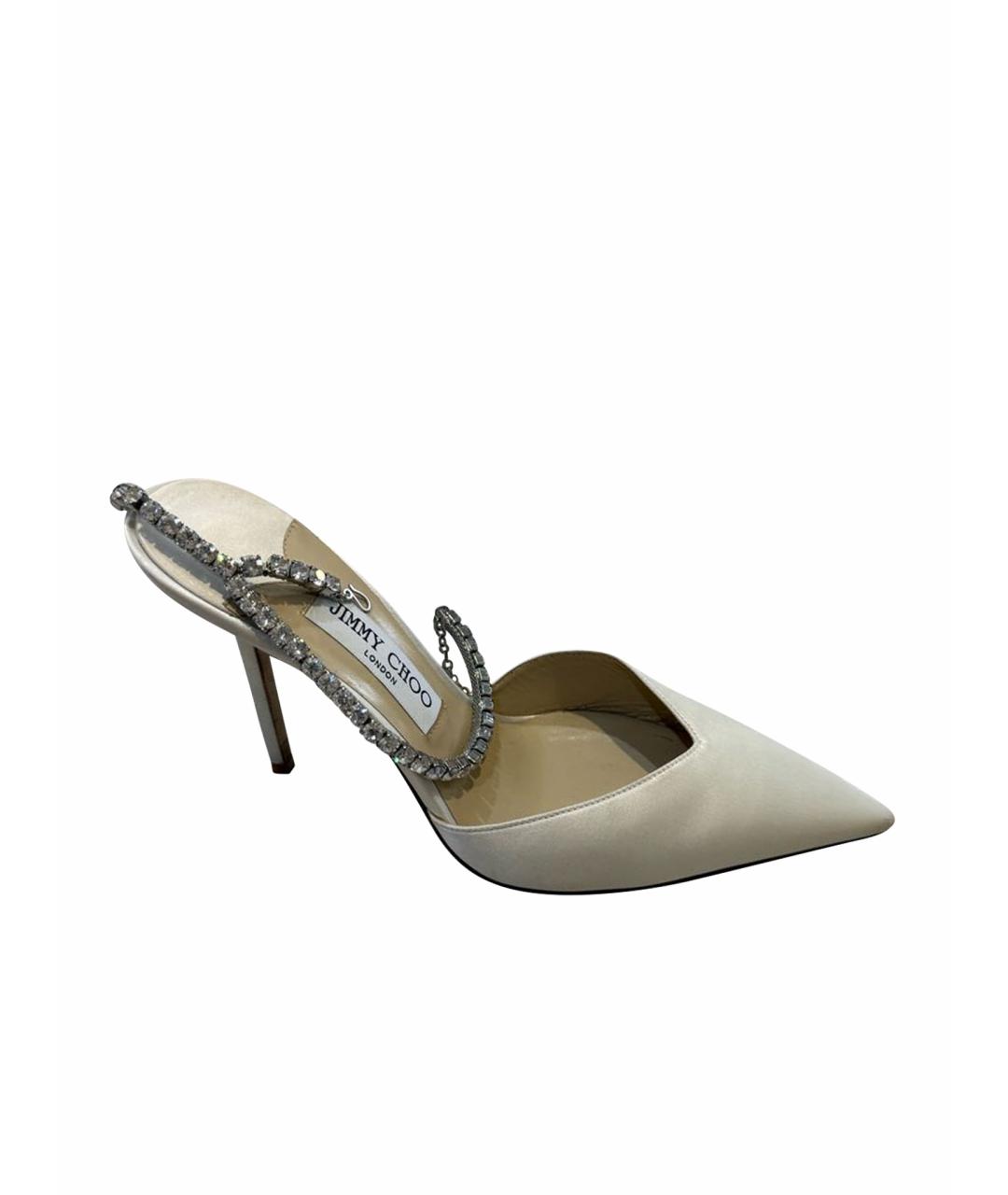 JIMMY CHOO Белые текстильные туфли, фото 1