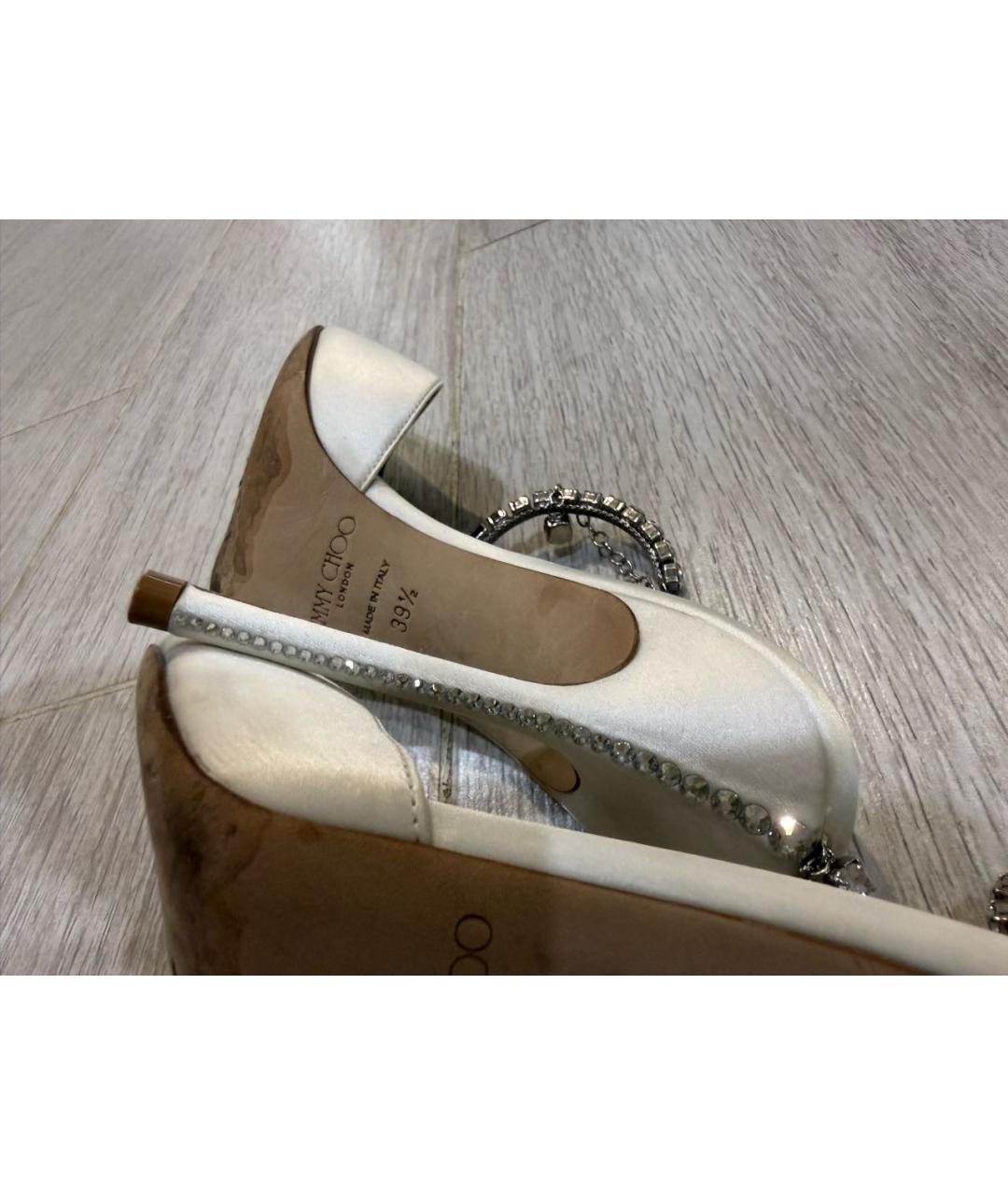 JIMMY CHOO Белые текстильные туфли, фото 3